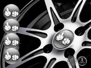 Wheel Emblems Style Silicone Sticker Dome